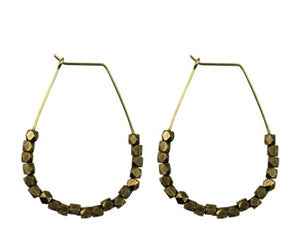 Bodhi Drop Earrings with Brass Beads