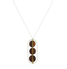 Ocotillo Wood and Brass Pendant Necklace