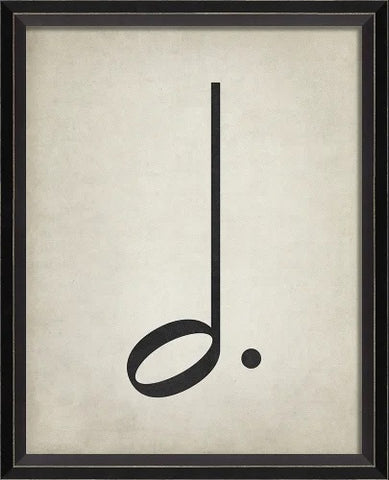 Music Note Dotted Half Note Framed Wall Art / Small