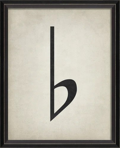 Music Note Flat Framed Wall Art / Small