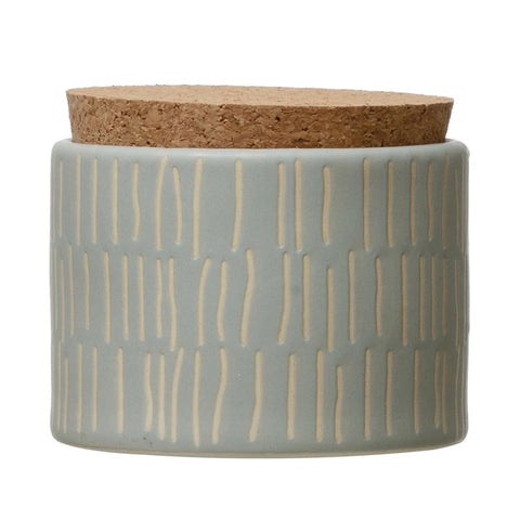 Stoneware Cannister with Cork: Blue