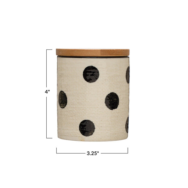 Linen Texture Canister with Dots