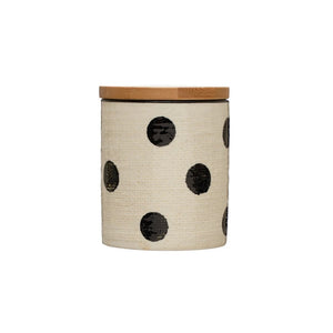 Linen Texture Canister with Dots