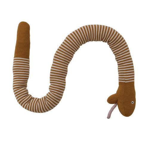 Plush Snake with Mustard Stripes