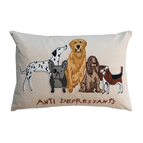 Dog "Anti Depressants" Throw Pillow