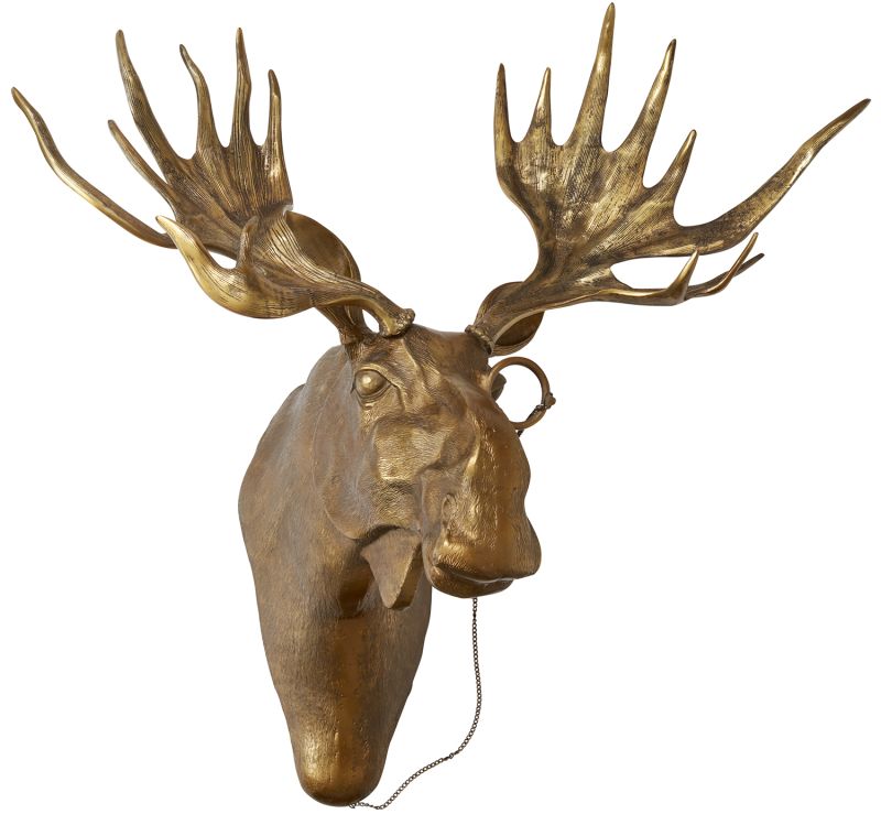 Eugene Moose Wall Mounted Brass Decor