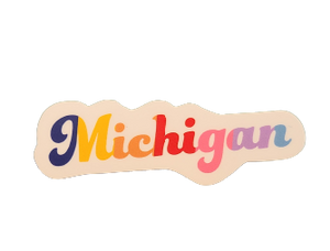Michigan Funky Script Sticker
