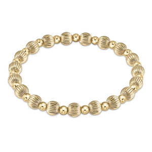 Dignity Grateful Pattern 6mm Gold Bead Bracelet
