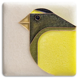 Charley Harper 3x3 Grosbeak Art Tile / Cream