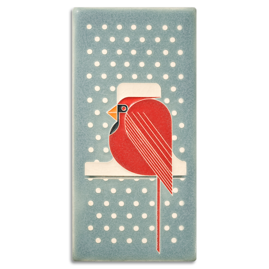 Charley Harper 4x8 Cool Cardinal Art Tile