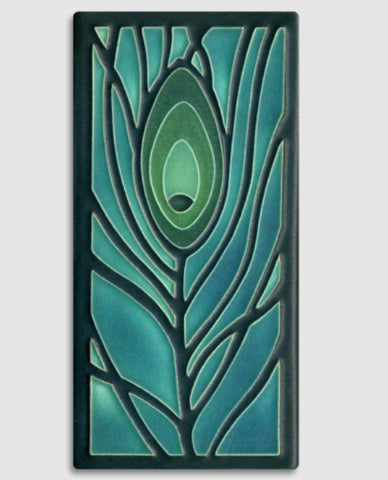 4x8 Peacock Feather Art Tile