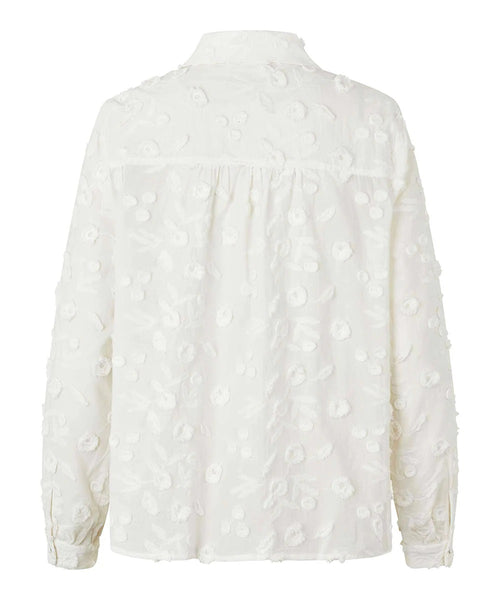 Masai Ilja Button-up Shirt in White Textured Fabric