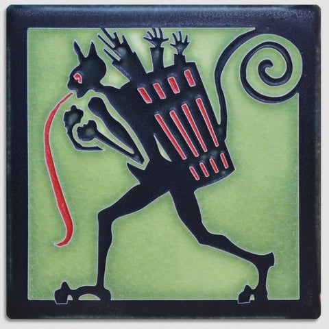 6x6 Krampus Art Tile - Green