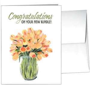 Congratulations Peach Tulips Card
