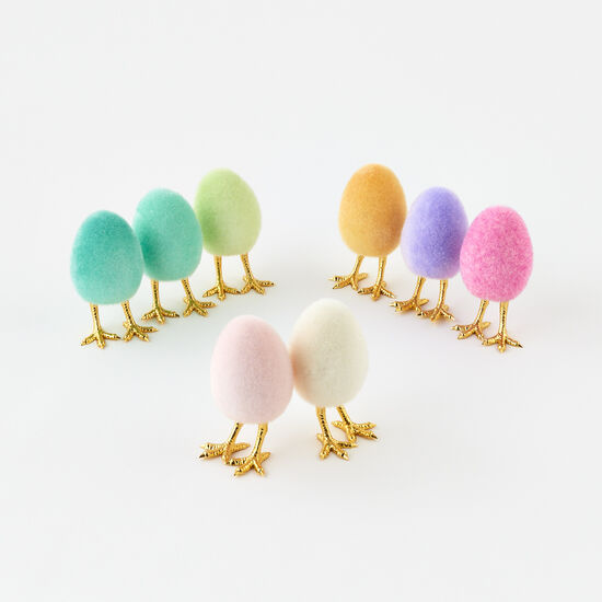 Flocked Egg with Feet / Assorted Colors