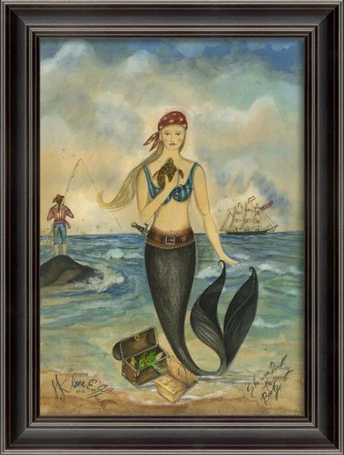Mermaid Pirate Framed Wall Art
