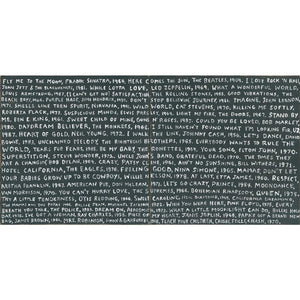 Playlist Wall Art with Black Background