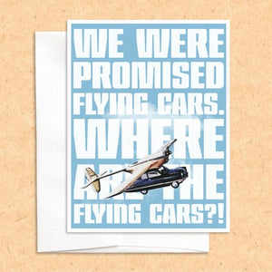 Flying Cars Blank Greeting Card