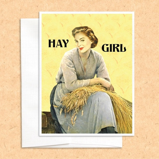 Hay Girl Greeting Card