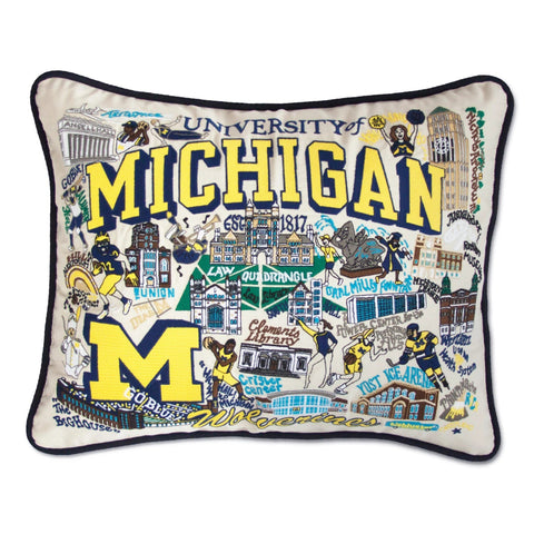 University of Michigan Embroidered Pillow