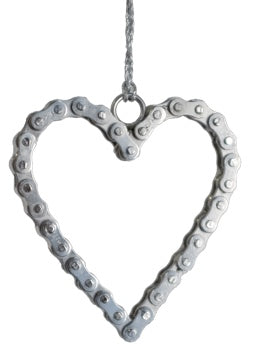 Bike Chain Heart Ornament