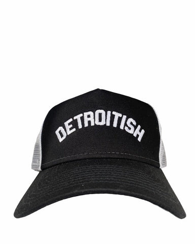 Detroitish Trucker Hat / Black & White