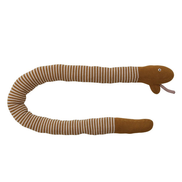 Plush Snake with Mustard Stripes