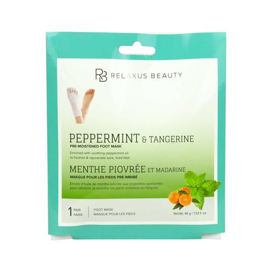 Peppermint & Tangerine Pre-Moistened Foot Mask.