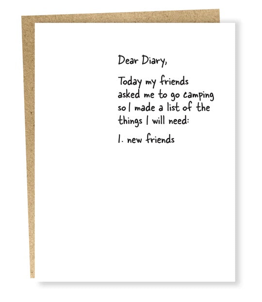 Dear Diary Card