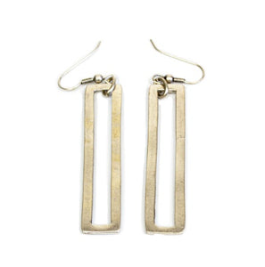 Rectangle Silver Plated Earrings