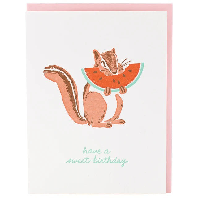 Sweet Chipmunk Birthday Card