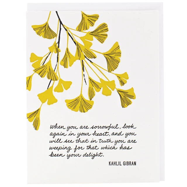 In Your Heart Sympathy Card Gingko Leaves