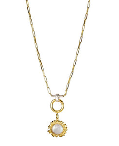 Moon Daisy Charm with Stylist Clip Necklace