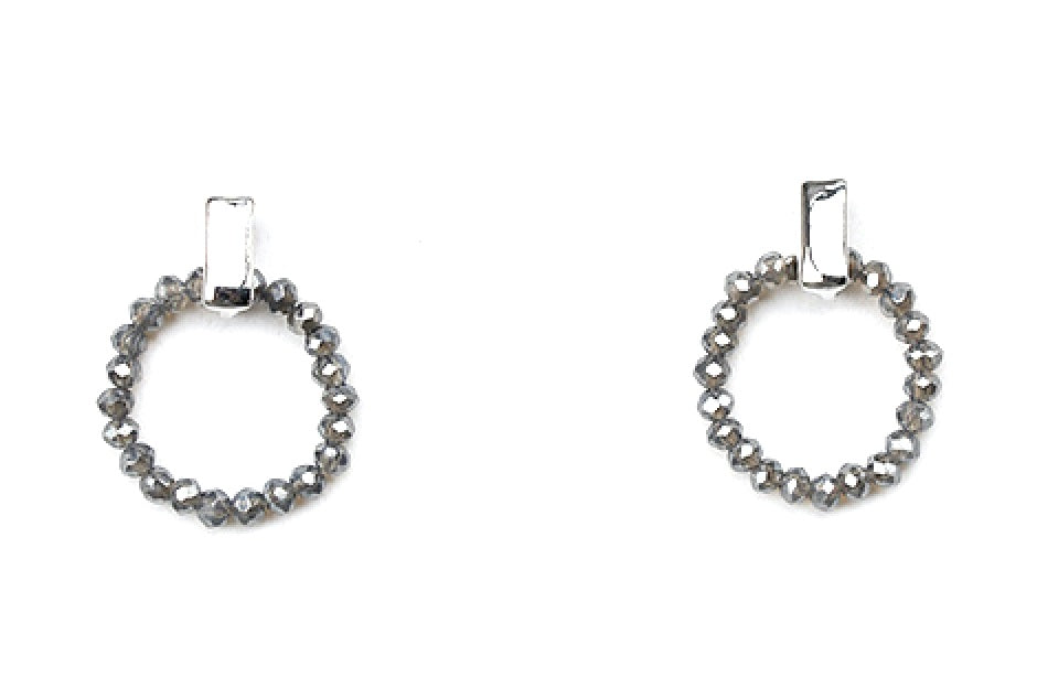 Zingy Silver Hematite Earrings