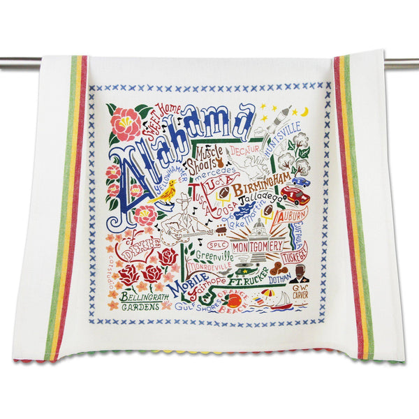 Embroidered Geography Dish Towel Alabama