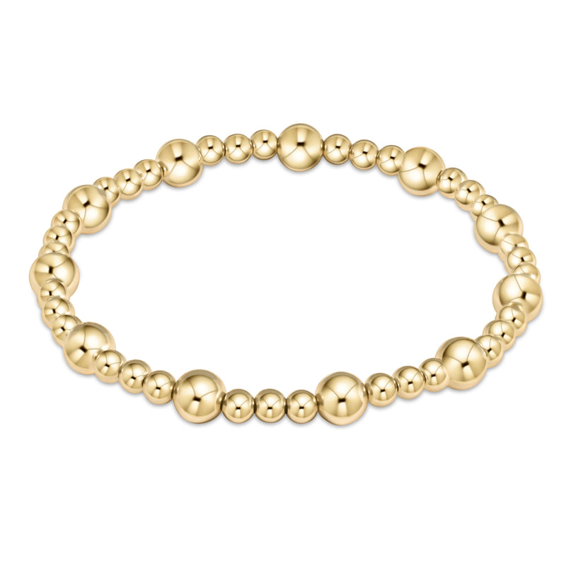 Classic Sincerity Pattern 6mm Gold Bead Bracelet