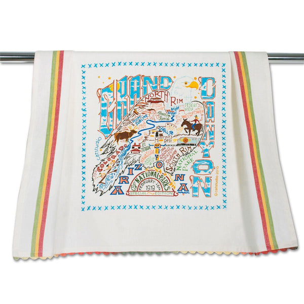 Embroidered Geography Dish Towel Grand Canyon