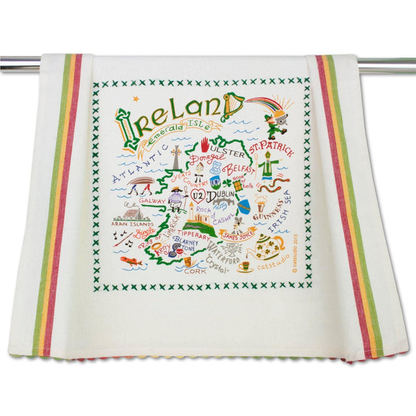 Embroidered Geography Dish Towel Ireland