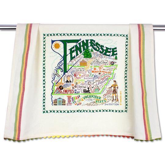 Embroidered Geography Dish Towel Tennessee