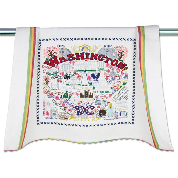 Embroidered Geography Dish Towel Washington DC